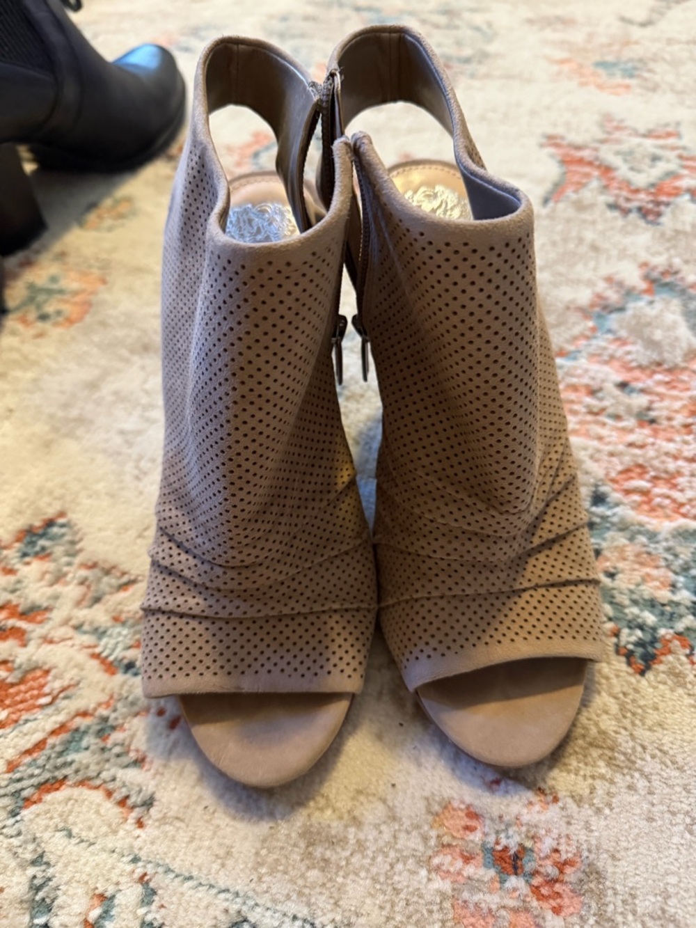 Vince Camuto Perforated Open-Toe Women's Bootie - Taupe